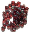 50 4x7mm Tri-Cut Transparent Dark Orange Firepolish Beads